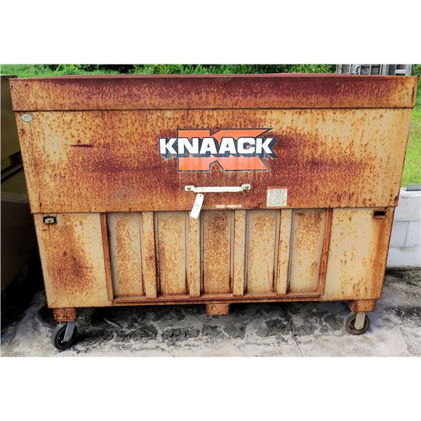 Knaack Rolling Tool Box w/ Contents: Delineators, Wire, Tools, etc