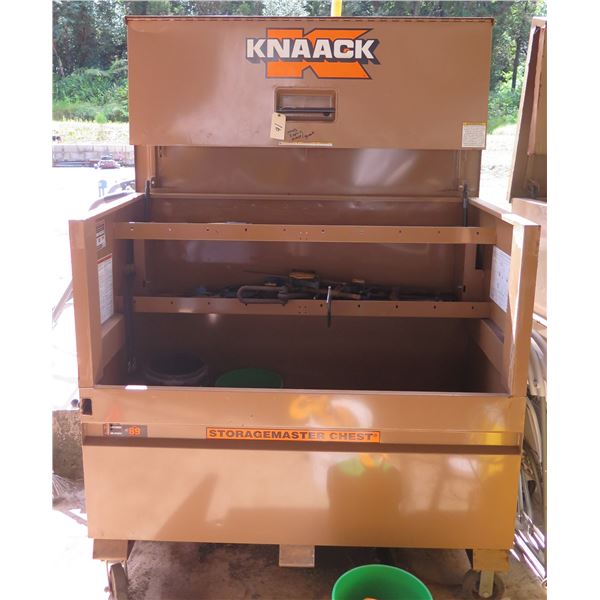 Knaack Storagemaster Rolling Toolbox w/ Contents: Tools, Clamps, etc (lid doesn't stay up)