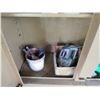 Image 6 : Knaack Jobmaster Cabinet 109 w/ 2 Doors, 6 Inside Shelves & Misc Tools & Paint
