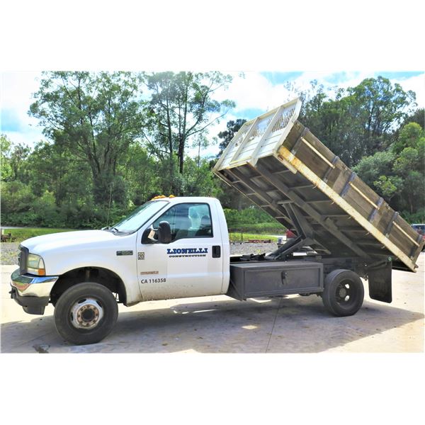 2003 Ford F550 Powerstroke Turbo Diesel V8 w/ Dump Body 145351 Miles (Engine Runs - See Video)