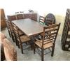 Image 1 : CARVED WOOD DINING SET WITH 6 CHAIRS AND DRAW LEAF TABLE