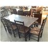 Image 2 : CARVED WOOD DINING SET WITH 6 CHAIRS AND DRAW LEAF TABLE