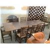 Image 3 : CARVED WOOD DINING SET WITH 6 CHAIRS AND DRAW LEAF TABLE