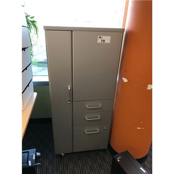 GREY 4.5' MOBILE MULTI-FILE CABINET