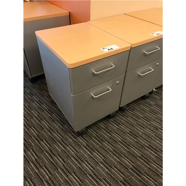 MAPLE/GREY 2 DRAWER MOBILE PEDESTAL