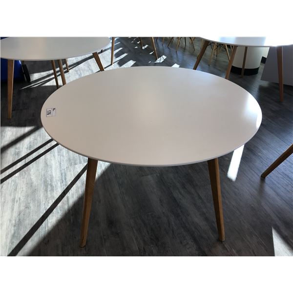 WHITE 4' ROUND LUNCHROOM TABLE