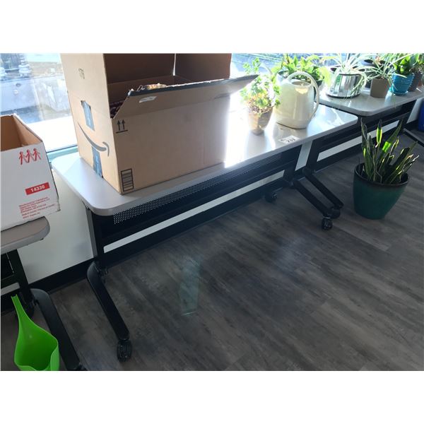 GREY 5' MOBILE FOLDING TABLE