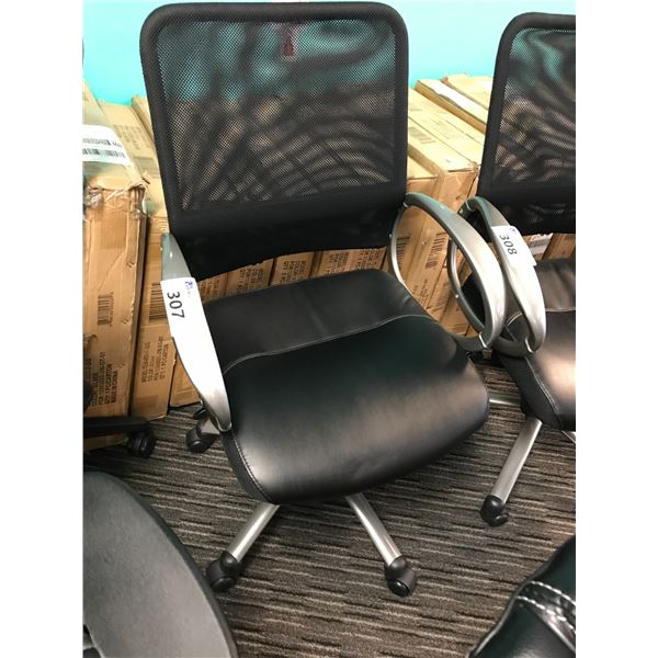BLACK MESH BACK LOOP ARM MID BACK TILTER CHAIR