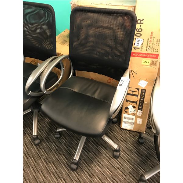 BLACK MESH BACK LOOP ARM MID BACK TILTER CHAIR
