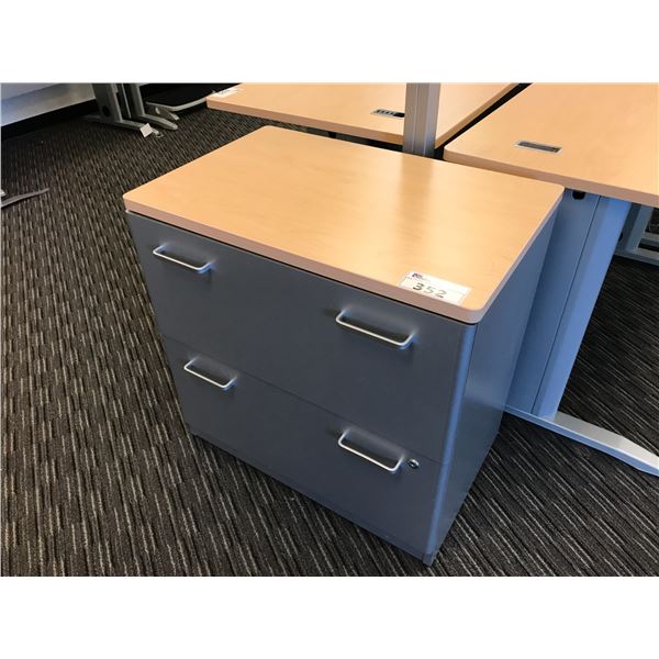 MAPLE/GREY 2 DRAWER LATERAL FILE CABINET