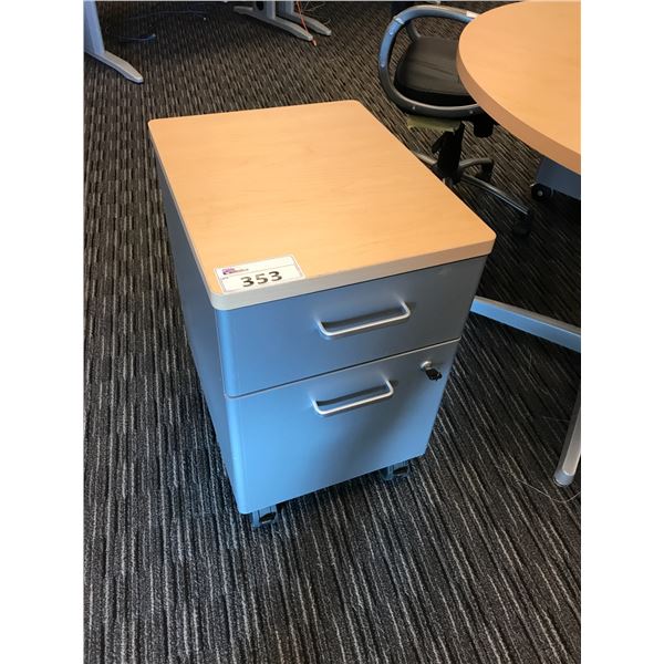 MAPLE/GREY 2 DRAWER MOBILE PEDESTAL