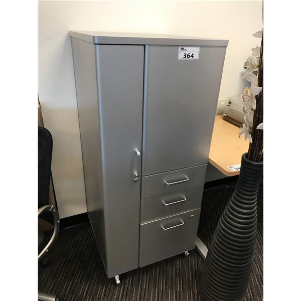 GREY 4.5' MOBILE MULTI FILE CABINET