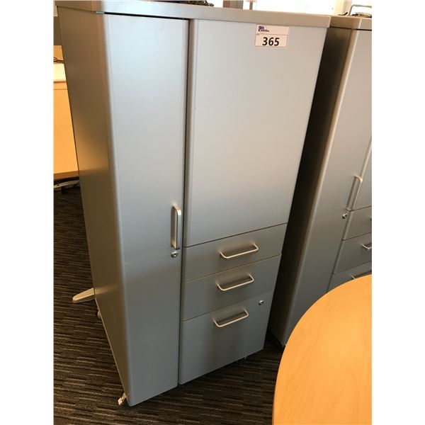 GREY 4.5' MOBILE MULTI FILE CABINET