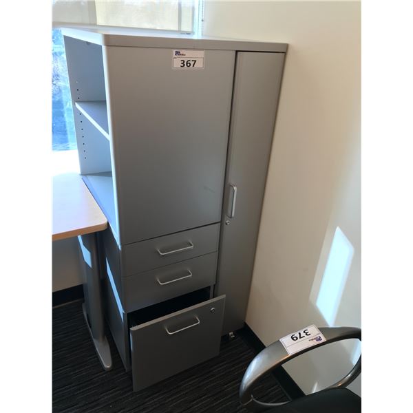 GREY 4.5' MOBILE MULTI FILE CABINET