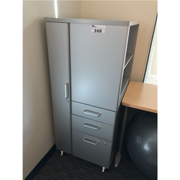 GREY 4.5' MOBILE MULTI FILE CABINET