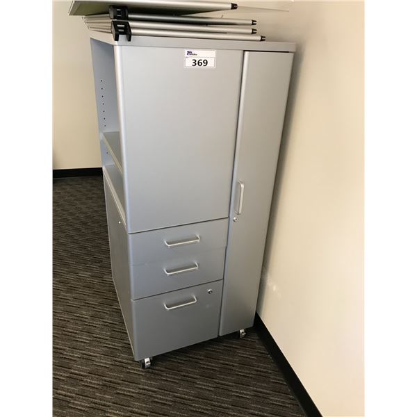 GREY 4.5' MOBILE MULTI FILE CABINET