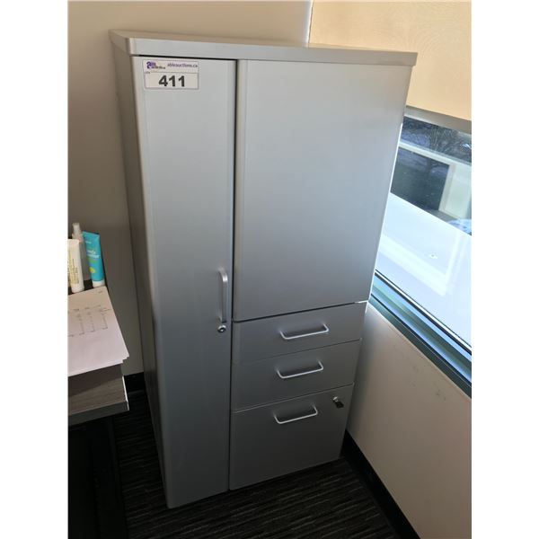 GREY 4.5' MOBILE MULTI-FILE CABINET