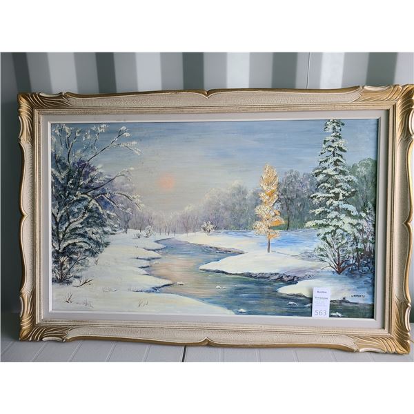 Framed original art by C. Roberts Cat B