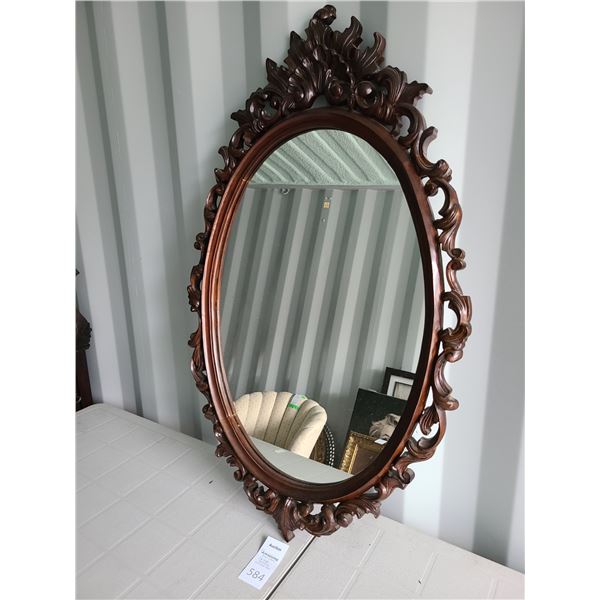 Large Ornate Oval Mirror Cat B