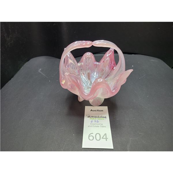 Pink Tranlucent Glass Bowl Cat A