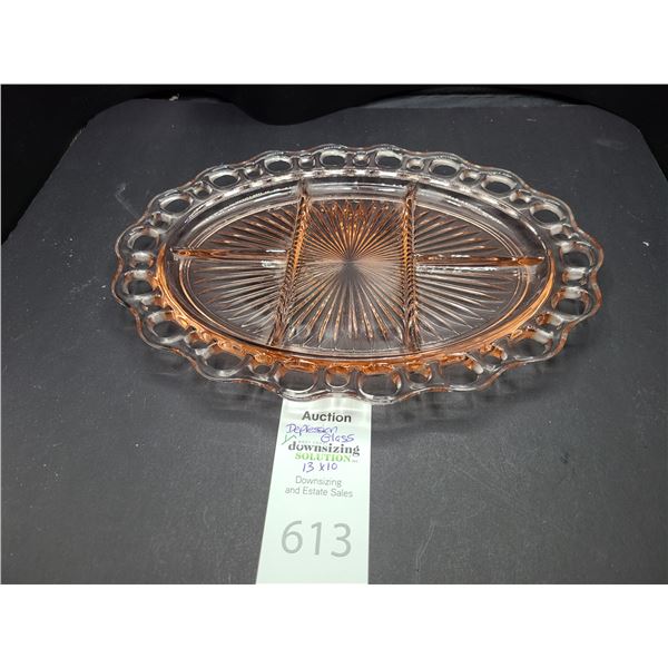 Depression Glass Dish Cat A