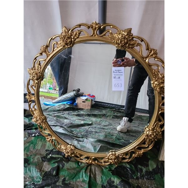 Round Mirror in Brass Frame Cat B