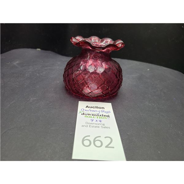 Cranberry Bud Vase Cat A