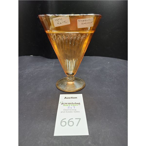 Carnival Glass Napkin Holder Cat A