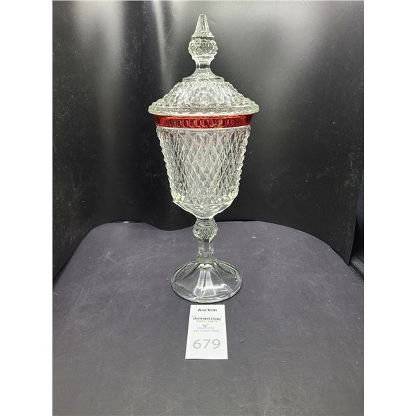 14" Cut Glass Container Cat A