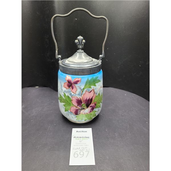 Painted Glass Container Cat A