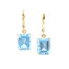 Plated 18KT Yellow Gold 10.05ctw Blue Topaz Earrings