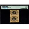 Image 2 : 5 Cent Uncut Pair First Issue Fractional PMG 58