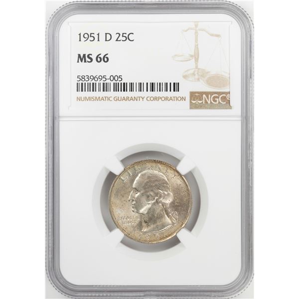 1951-D Washington Quarter Coin NGC MS66