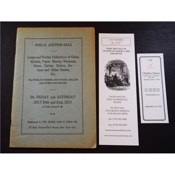 Thomas L. Elder: Large and Varied Collections of Coins, Medals, Paper Money, Weapons, Gems, Curios, 
