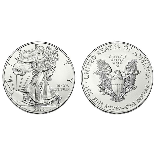 2014 American Silver Eagle .999 Fine Silver Dollar Coin