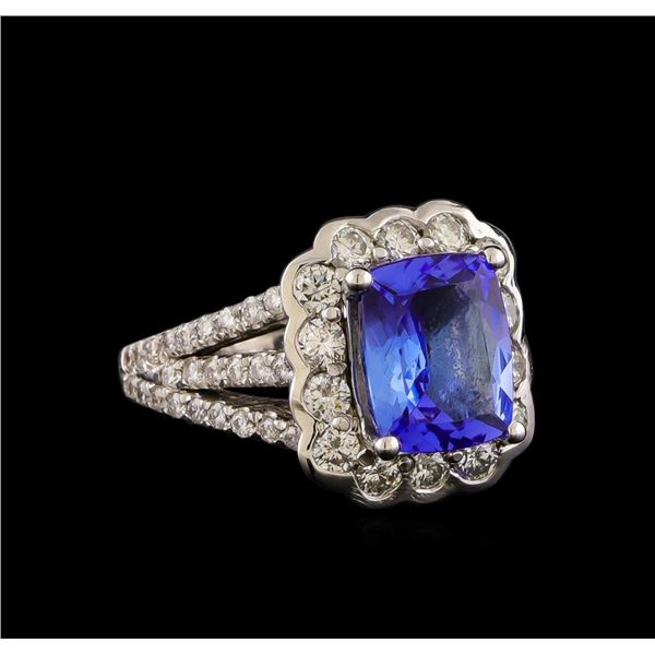 14KT White Gold 3.21 ctw Tanzanite and Diamond Ring