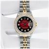 Image 3 : Rolex Ladies 2 Tone Red Vignette VS Diamond Datejust Wristwatch