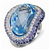 Image 1 : Ring 19.92 ctw Blue Topaz & Sapphire 18K White Gold
