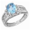 Image 1 : Ring 2.94 ctw Blue Topaz & Diamond 14K White Gold