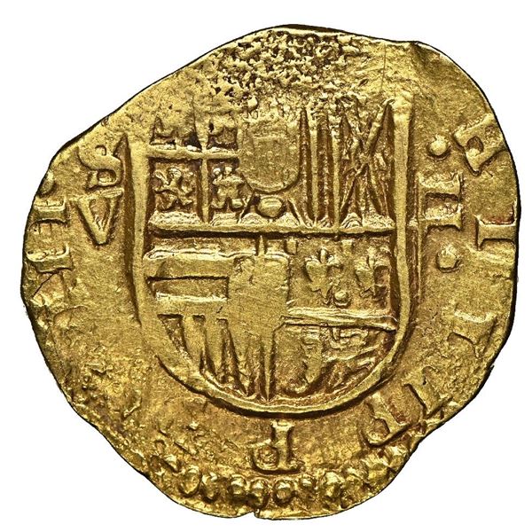 Seville, Spain, cob 2 escudos, 1615 V, NGC MS 63, finest known in NGC census.