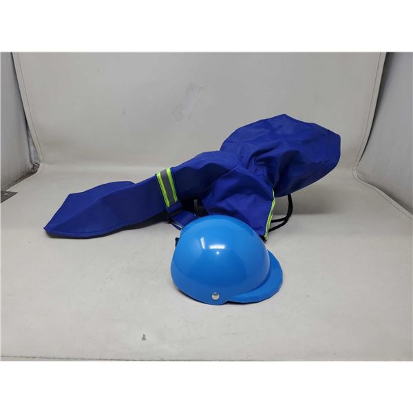 Waterproof & Reflective Dog Jacket and Motorcycle Helmet Set Size Medium