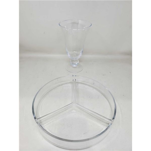 Glass Snack Dish Set Lot of 2