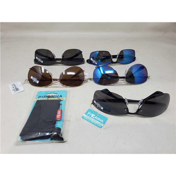 Lot Of 5 Sunglasses W/ Microfiber Bag