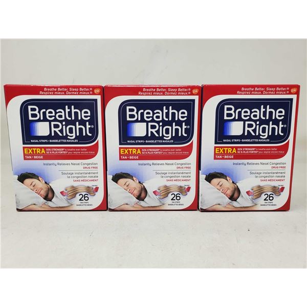 Breathe Right Nasal Strips (3 X 26 Strips)