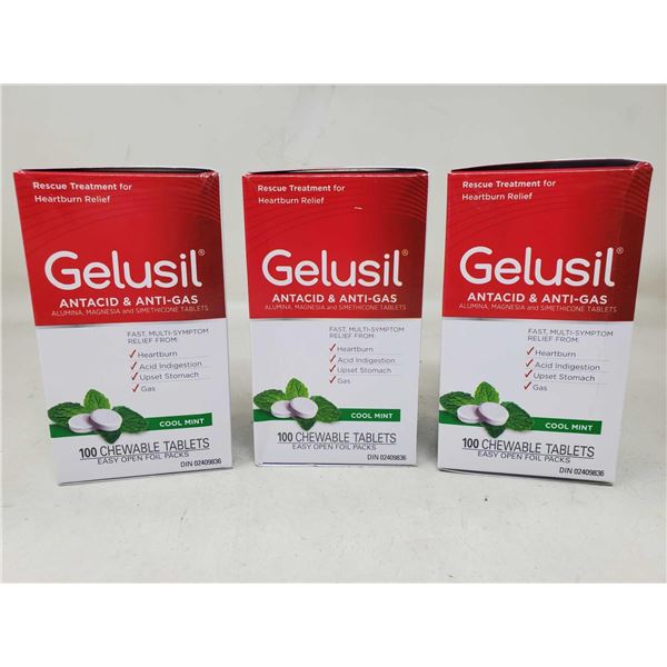 Gelusil Antacid & Anti-Gas (3 X 100 Tabs)