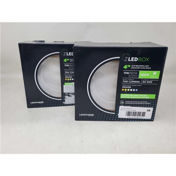 ZLED BOX 4" Slim Recessed Light Lot Of 2