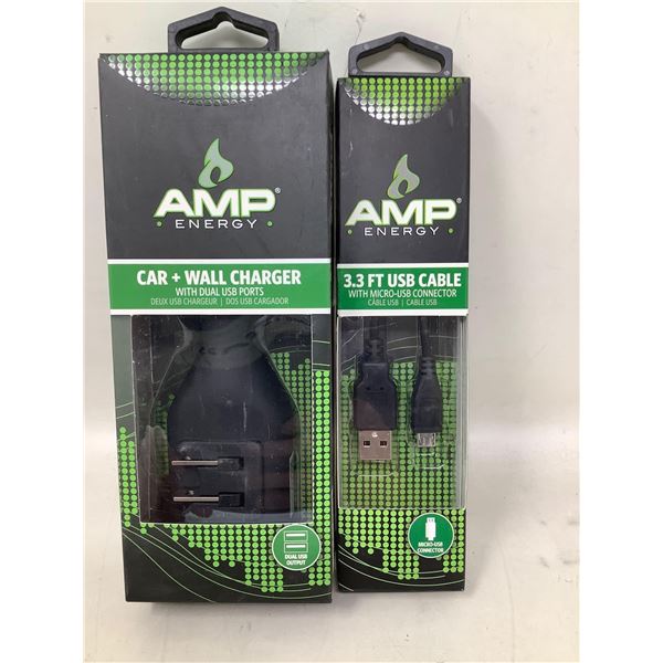 Amp Energy Car Wall Charger Lot Of 2