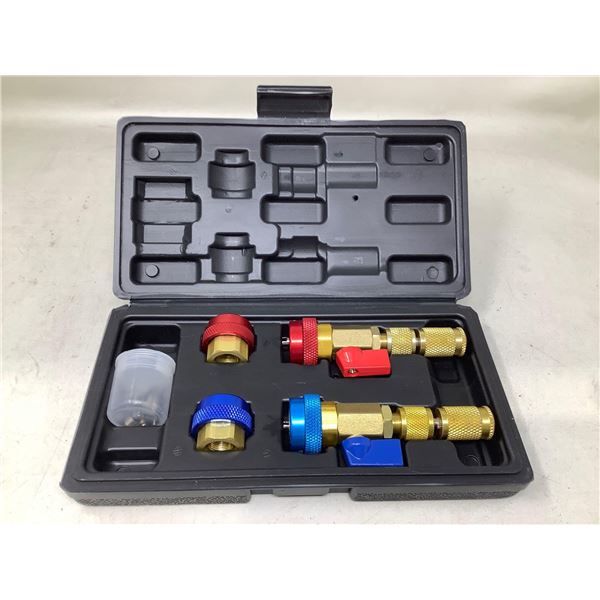 Set of hot cold brass and aluminum shut off valves