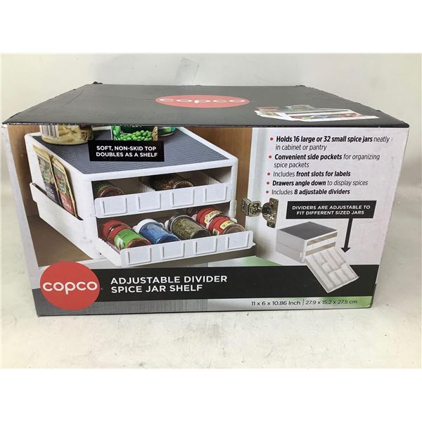 Capco Adjustable Divider Spice Jar Shelf