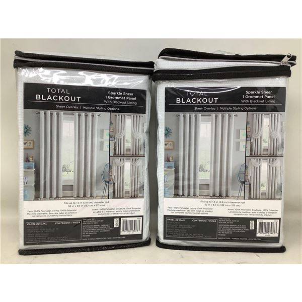 Total Blackout Sparkle Sheer 1 Grommet Panel Lot Of 2